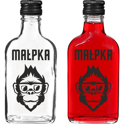 Heupfles 200 ml met schroefdop, opdruk ‘Aapje’, 1 stuk
