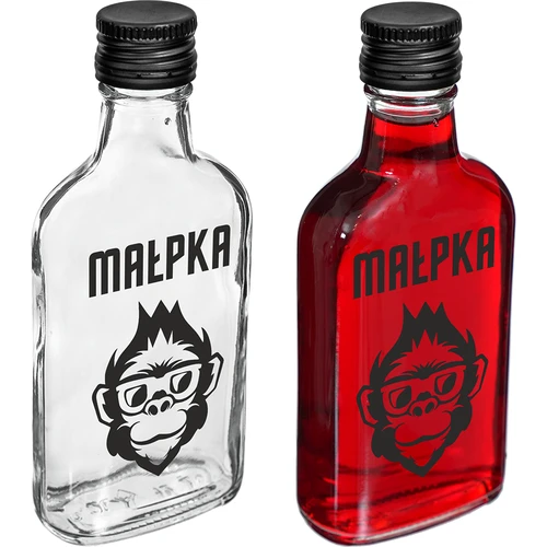 Heupfles 200 ml met schroefdop, opdruk ‘Aapje’, 1 stuk - 2