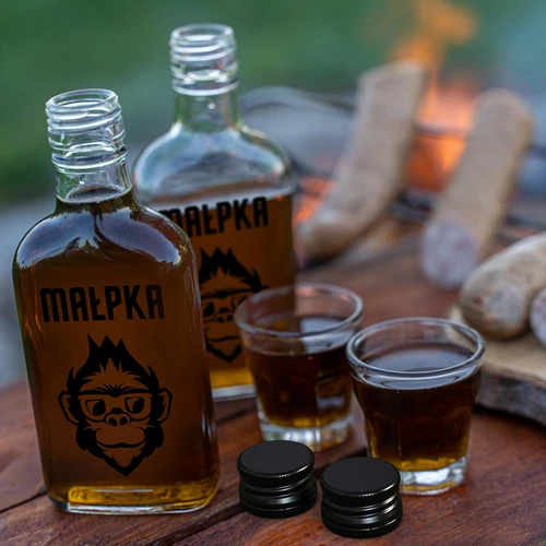 Heupfles 200 ml met schroefdop, opdruk ‘Aapje’, 1 stuk - 6