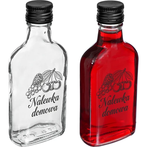 Heupfles 200 ml met schroefdop, opdruk „Nalewka domowa”, 1 stuk - 2