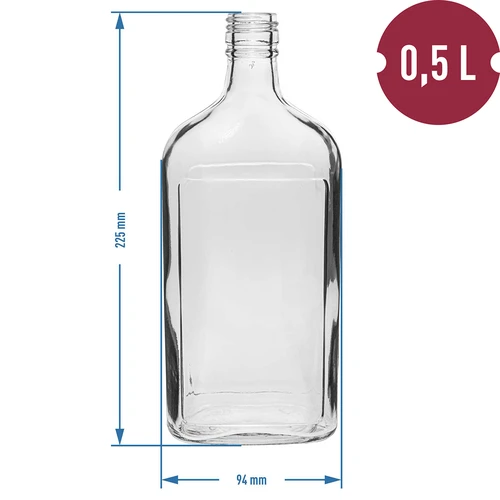 Heupfles 500 ml met dop, 6 stuks - 11