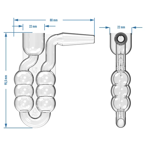 Hoekige fermentatiebuis voor containers - onbreekbaar - 4