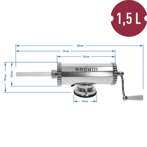 Horizontale worstenvuller 1,5 kg met siliconen zuiger - 10