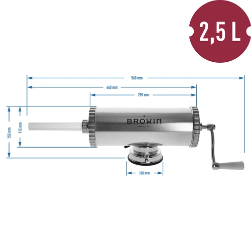 Horizontale worstenvuller 2,5 kg met siliconen plunjer - 10