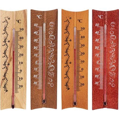 Houten kamertemperatuurmeter (-20 tot +50°C), 15 cm, mix - 2
