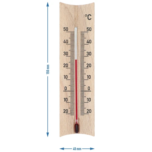 Houten kamertemperatuurmeter (-20 tot +50°C), 15 cm, mix - 6