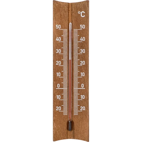 Houten kamertemperatuurmeter (-20 tot +50°C), donkerbruin, 15cm