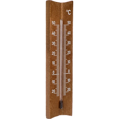 Houten kamertemperatuurmeter (-20 tot +50°C), donkerbruin, 15cm - 2
