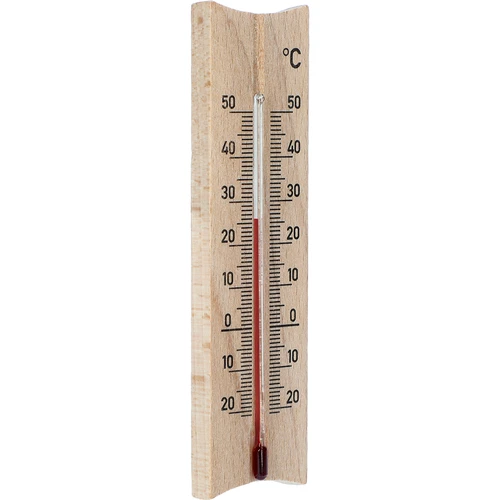 Houten kamerthermometer (-20 tot +50°C), lichtbruin, 15 cm - 2