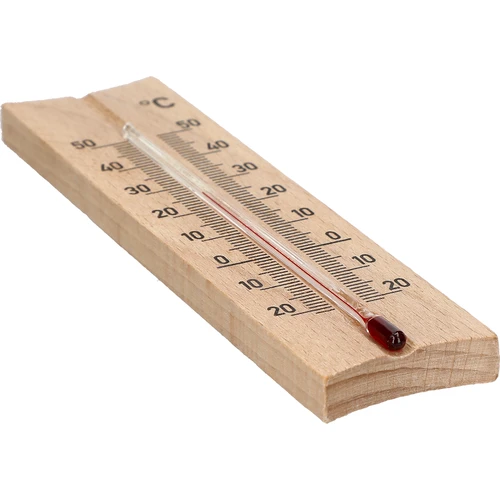 Houten kamerthermometer (-20 tot +50°C), lichtbruin, 15 cm - 4