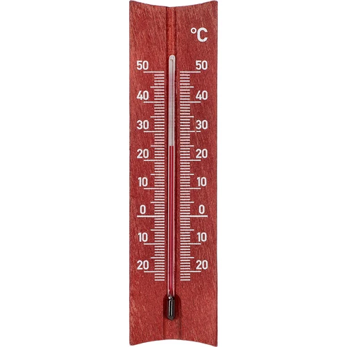 Houten kamerthermometer (-20 tot +50°C), mahoniekleur, 15 cm