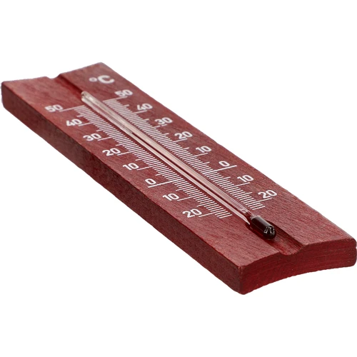 Houten kamerthermometer (-20 tot +50°C), mahoniekleur, 15 cm - 4