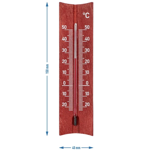 Houten kamerthermometer (-20 tot +50°C), mahoniekleur, 15 cm - 5