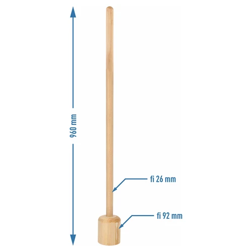 Houten koolstamper / stamper groot 100 cm - 3
