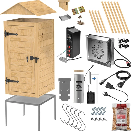 Houten tuinrookoven 200 L – dragON Wood 100E met elektrische verwarmingsmodule en regelaar - 3