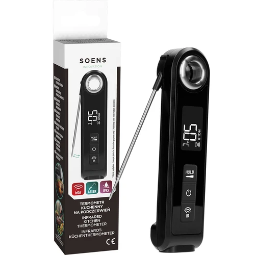 Infrarood keukenthermometer, compact, met inklapbare sonde - 10