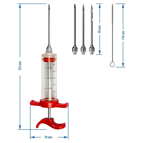 Injectiespuit 30ml + 3 naalden + reiniger - 7