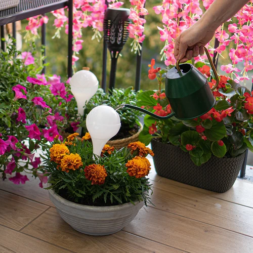 Irrigatieballen voor planten, wit doorschijnend met kurk, 400ml, 4 stuks - 9