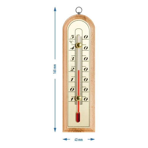 Kamertemperatuurmeter met gouden schaal (-10°C tot +50°C) 16cm - 2