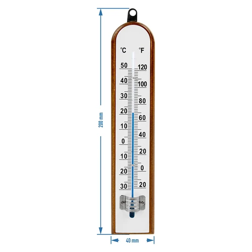 Kamertemperatuurmeter met witte schaal (-30°C tot +50°C) 20cm - 2