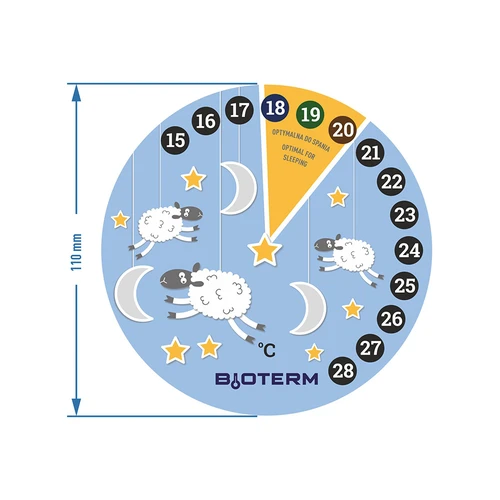 Kamerthermometer, vloeibaar-kristal, kinder Ø 11cm - 2