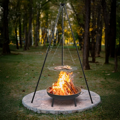 Kampvuur driepoot met rooster, 150 cm - 7