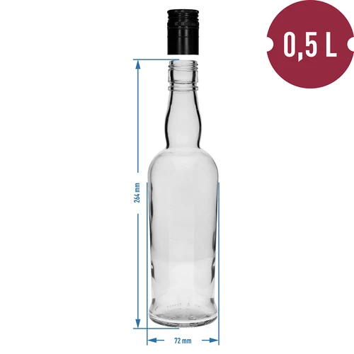 Kapiteinsfles 500 ml met schroefdop, 1 stuk - 4