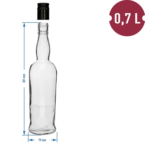 Kapiteinsfles 700 ml met schroefdop, 1 stuk - 4