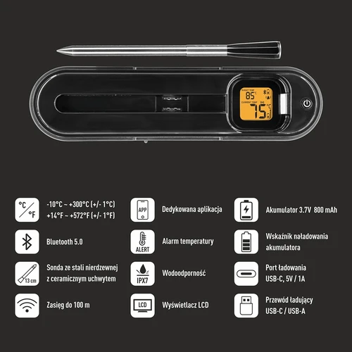 Keukenthermometer met draadloze Bluetooth-sonde - 6