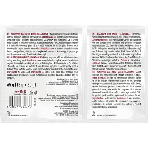 Klarowin Duo Rapid - chitosan + kiezelzuur, 65 g - 2