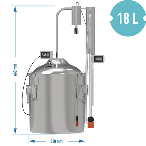 Klassieke Convex Distilleerder 18 L - 1 opvangbak - 8