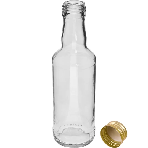 Klassieke sterkedrankfles 200 ml met gouden schroefdop Ø 28 mm, 1 stuk - 2