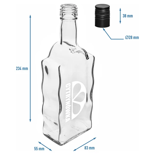 Klasztorna fles 500 ml met schroefdop en opdruk „Cytrynówka”, ontwerp 2 - 5