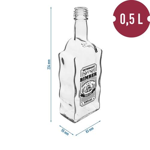 Klasztorna-fles 500 ml met schroefdop, opdruk 'Bimber', 1 stuk - 5