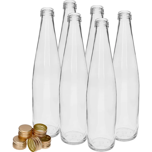 Klubowa-fles 500 ml met gouden schroefdop, set van 6 stuks. - 2