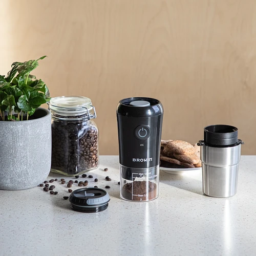 Koffiemolen - elektrisch, maalschijf, met zetapparaat en beker - 16