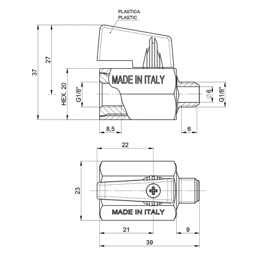 Kogelkraan 1/8 inch - 3
