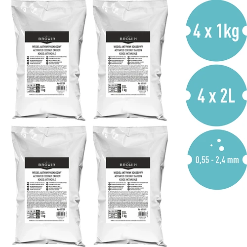 Kokos actieve kool 1 kg x 4 - set - 2