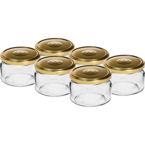 Lage pot 200ml - met gouden deksel fi 82/6, 6 stuks