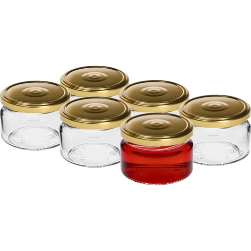 Lage pot 200ml - met gouden deksel fi 82/6, 6 stuks - 2