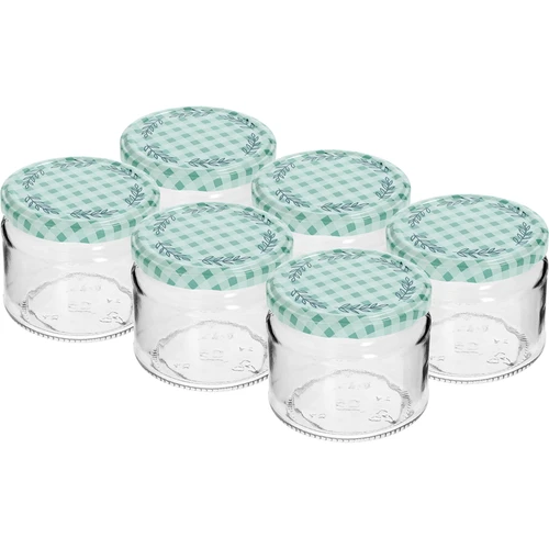 Lage pot 330ml - met gekleurde deksel fi 82/6, 6 stuks