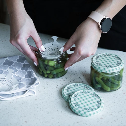 Lage pot 330ml - met gekleurde deksel fi 82/6, 6 stuks - 7