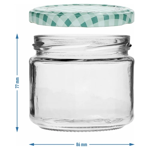 Lage pot 330ml - met gekleurde deksel fi 82/6, 6 stuks - 6