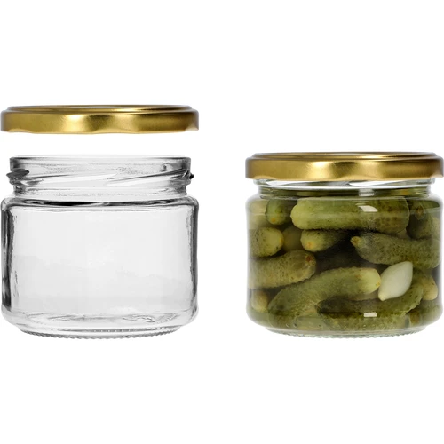 Lage pot 330ml - met gouden deksel fi 82/6, 6 stuks - 5