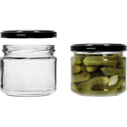Lage pot 330ml - met zwarte deksel fi 82/6, 6 stuks - 5