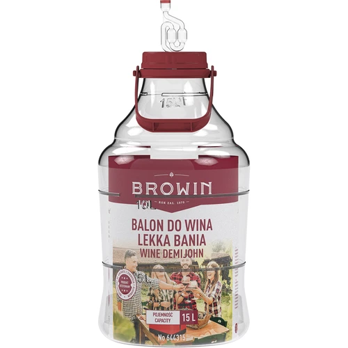 Lichte, onbreekbare wijnballon met handvat, 15 L - 3
