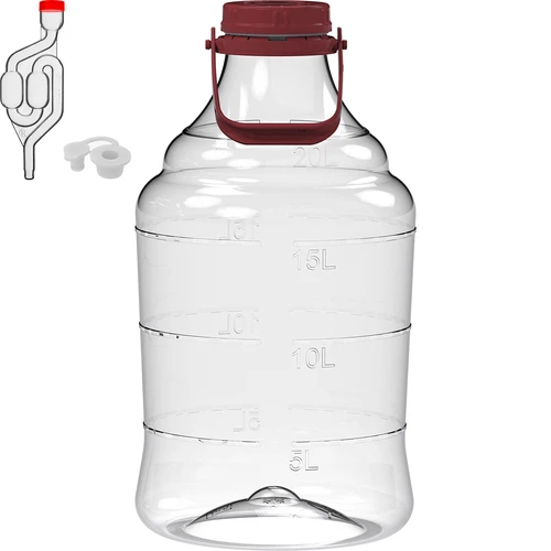 Lichte, onbreekbare wijnballon met handvat, 20 L - 2