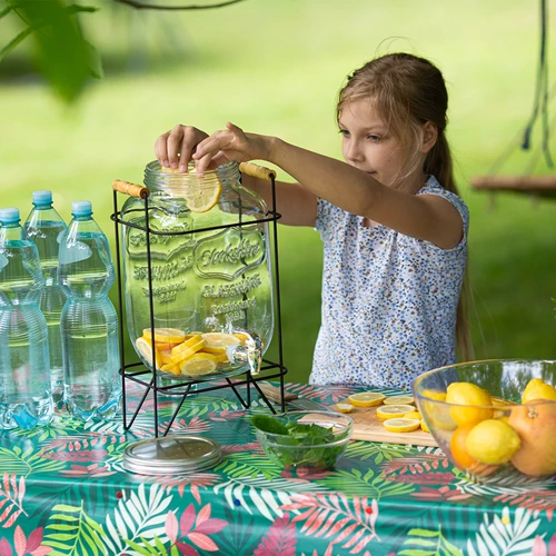 Limonadepot 8 L - met kraantje, op metalen standaard met handvatten - 7