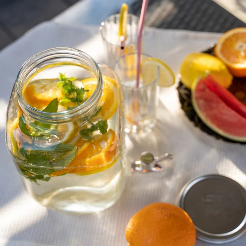 Limonadepot met kraantje - glas, 4 L - 8