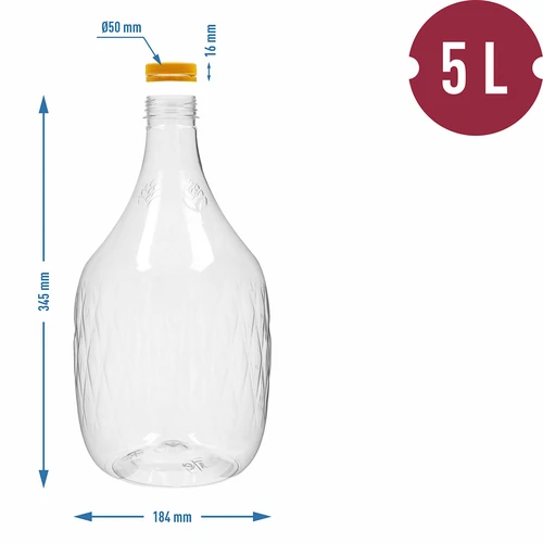 Mandfles Dama 5 L PET, met schroefdop - 4